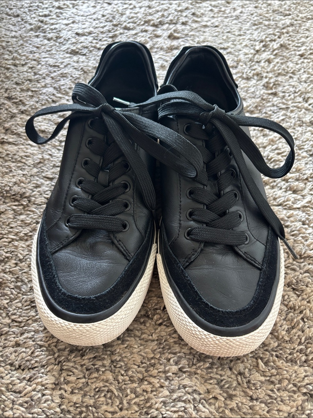Good condition! Womens rag & bone Rb low army sneaker. 37.5. Black leather